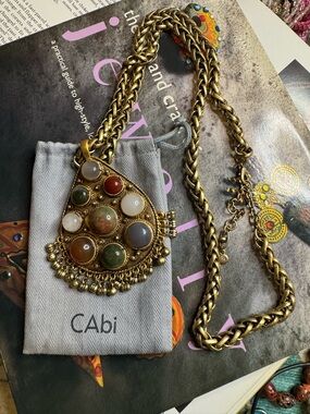 Preowned Cabi Gold-Tone Multi-Stone Pendant Necklace - Elegant Women’s Jewelry